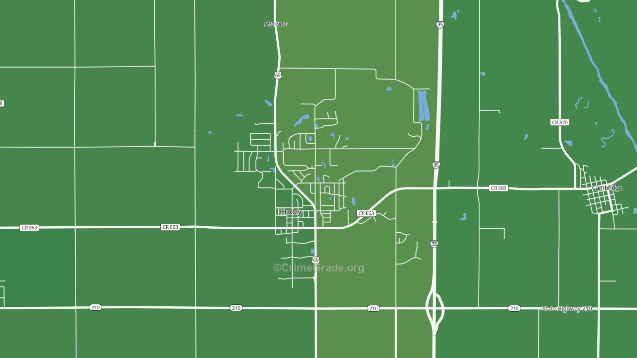 Huxley, IA Map of Drug-Related Crime Rates