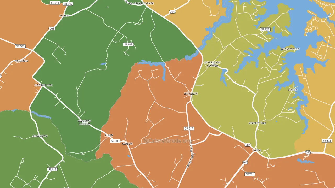 Hyacinth, VA Map of Drug-Related Crime Rates