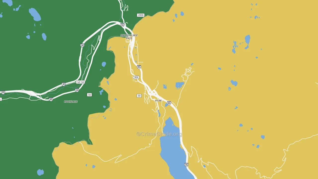 Hyak, WA Map of Drug-Related Crime Rates
