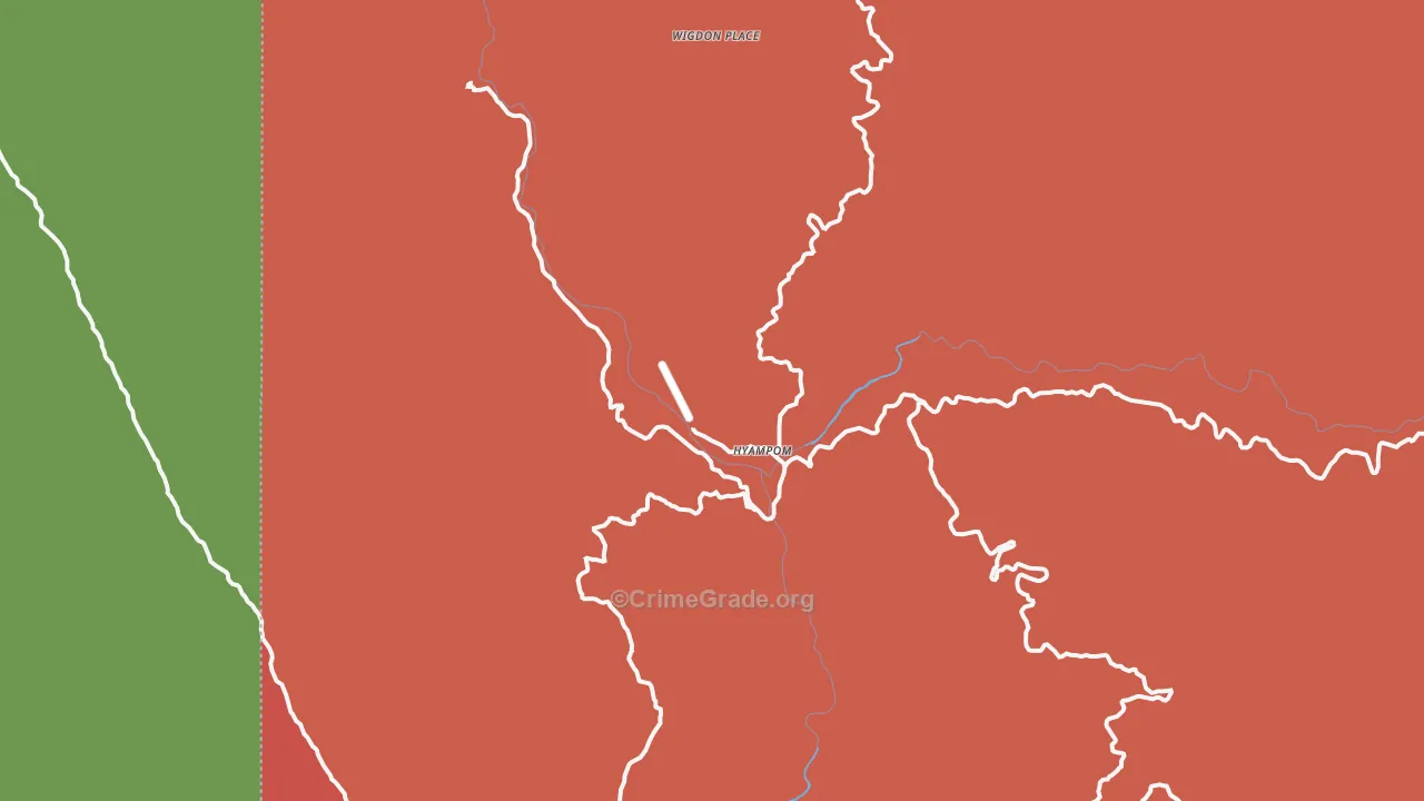 Hyampom, CA Map of Drug-Related Crime Rates