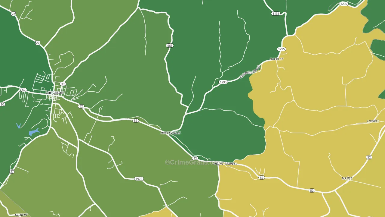 Hyattsville, KY Map of Drug-Related Crime Rates
