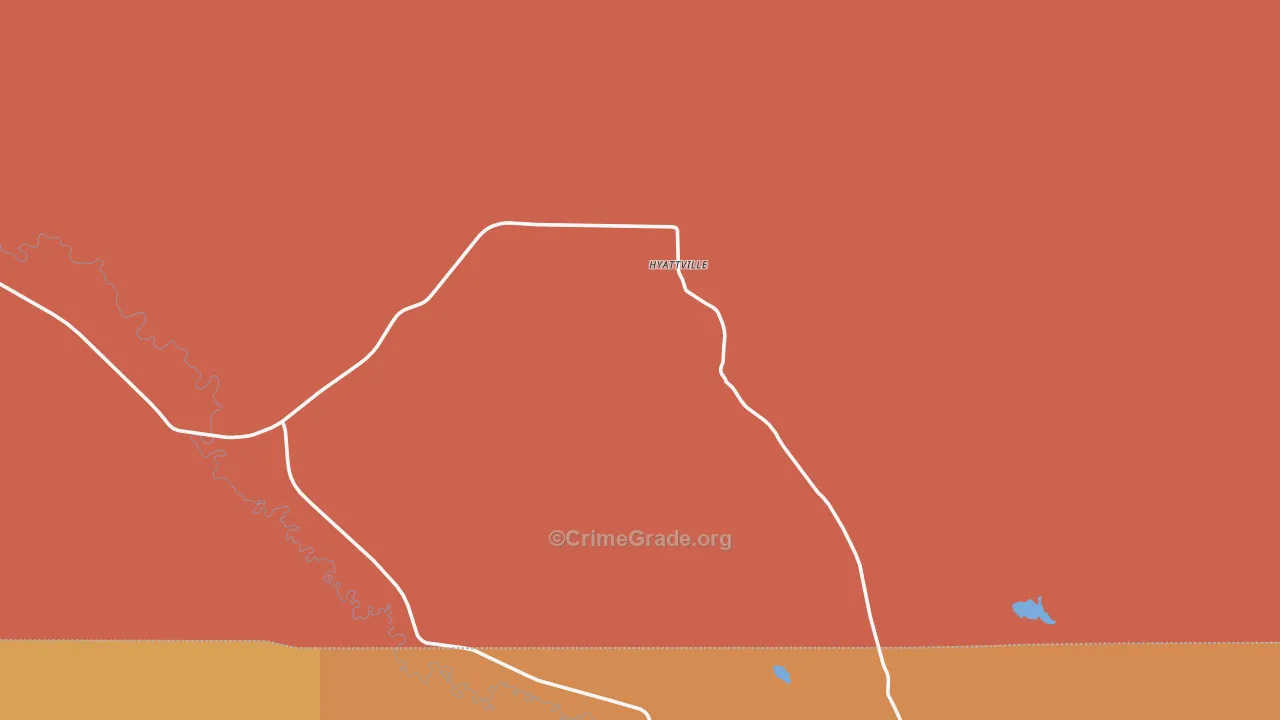 Hyattville, WY Map of Drug-Related Crime Rates