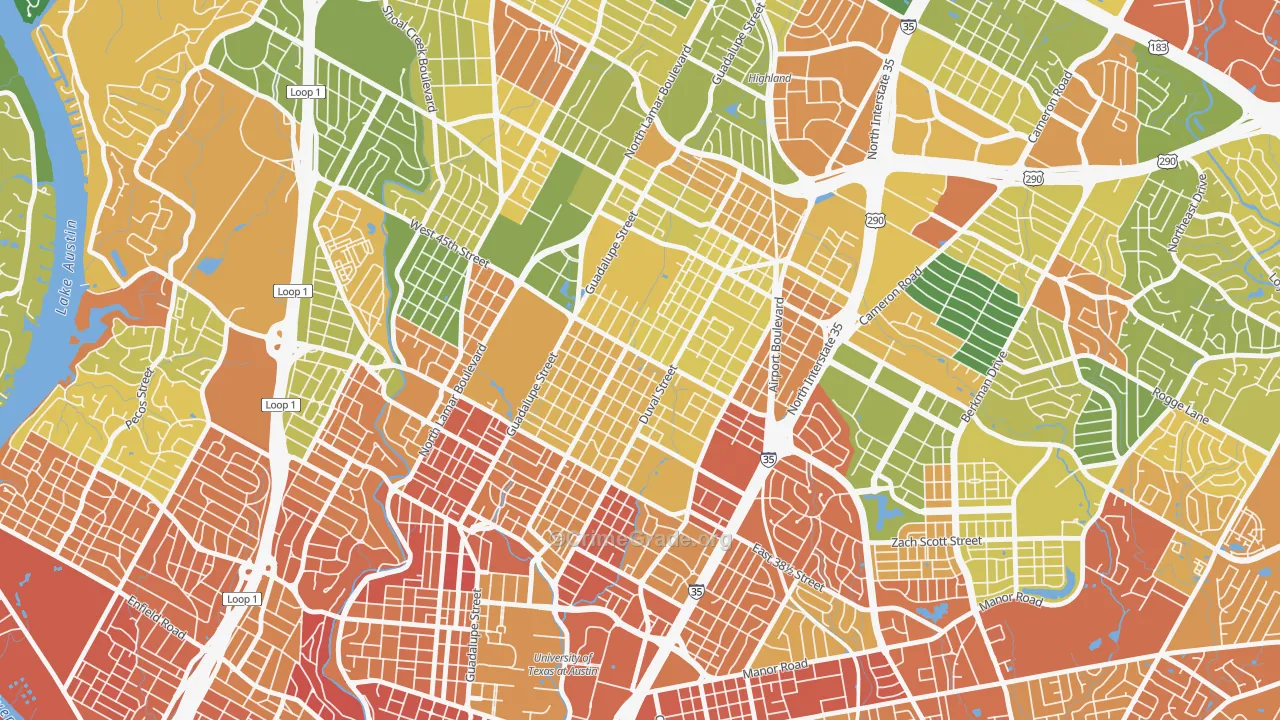 Hyde Park, Austin, TX Map of Drug-Related Crime Rates