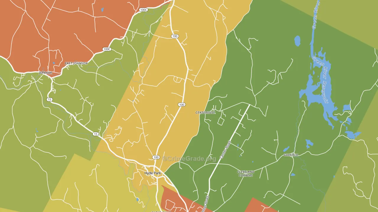 Hyde Park, VT Map of Drug-Related Crime Rates