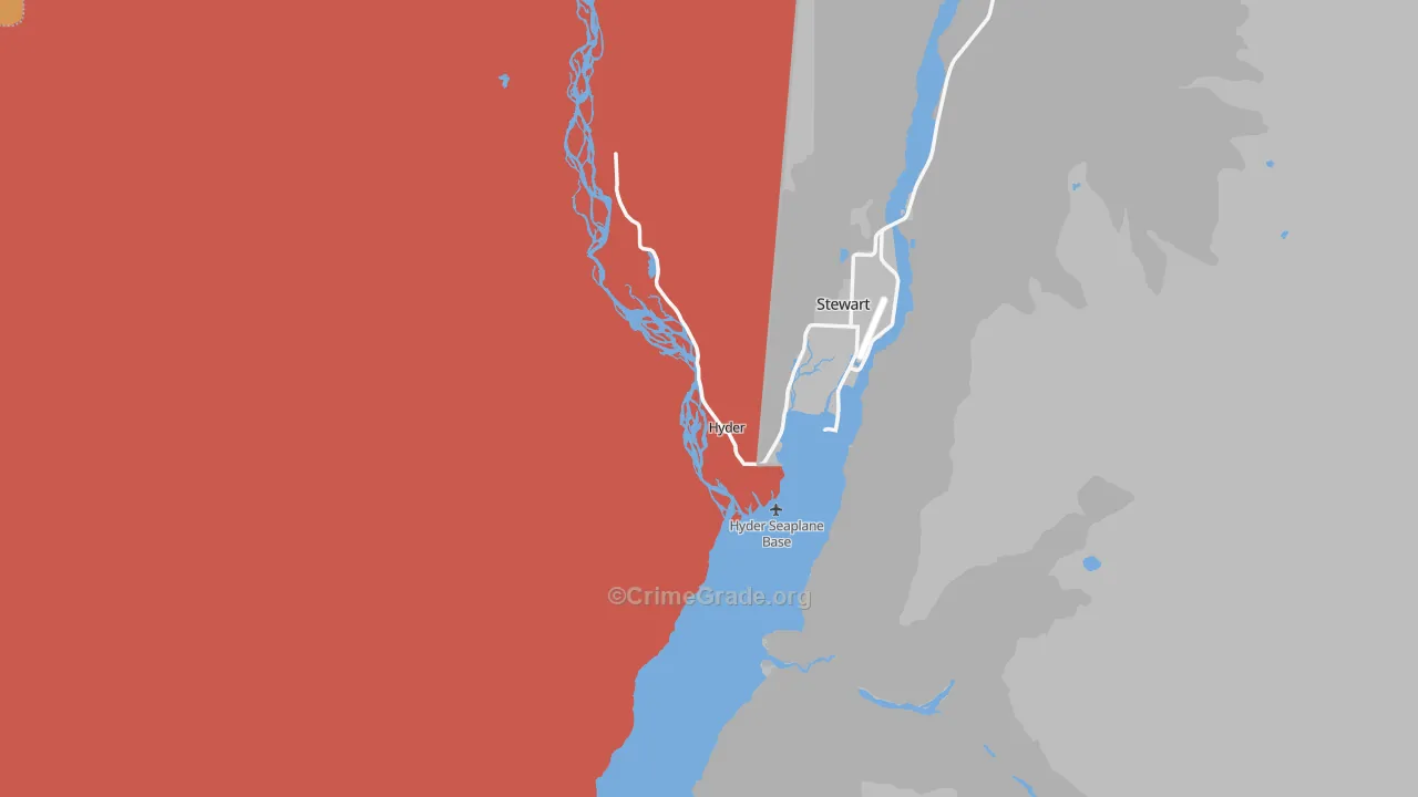 Hyder, AK Map of Drug-Related Crime Rates