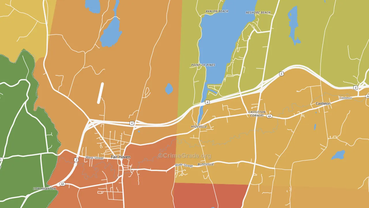 Hydeville, VT Map of Drug-Related Crime Rates