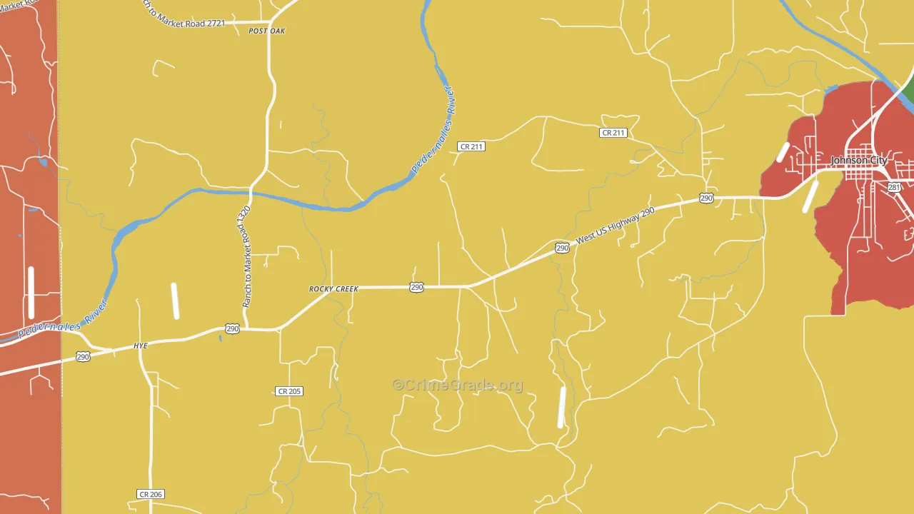Hye, TX Map of Drug-Related Crime Rates