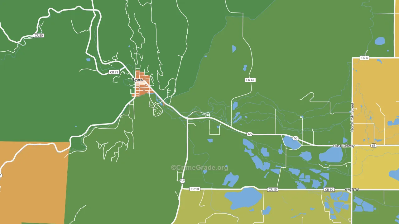 Hygiene, CO Map of Drug-Related Crime Rates