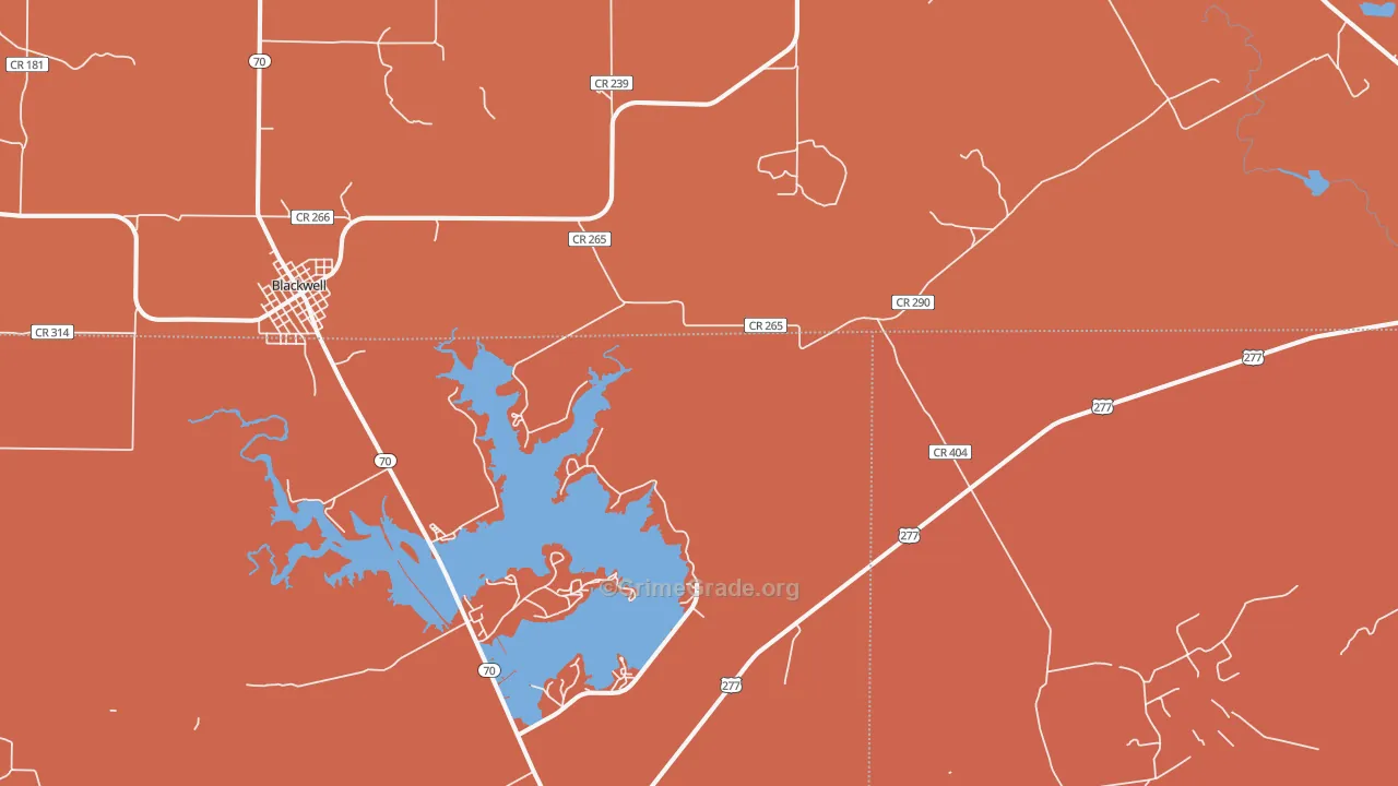 Hylton, TX Map of Drug-Related Crime Rates
