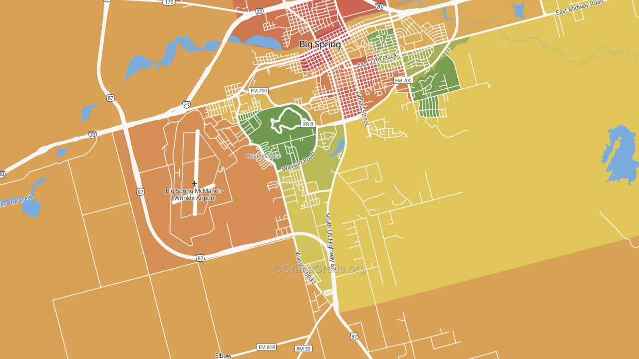 Hyman, TX Map of Drug-Related Crime Rates