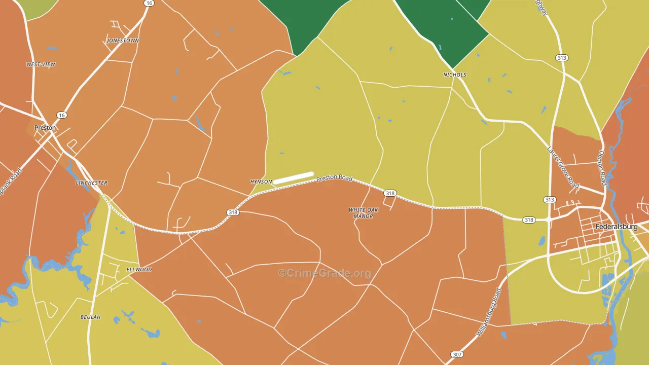 Hynson, MD Map of Drug-Related Crime Rates