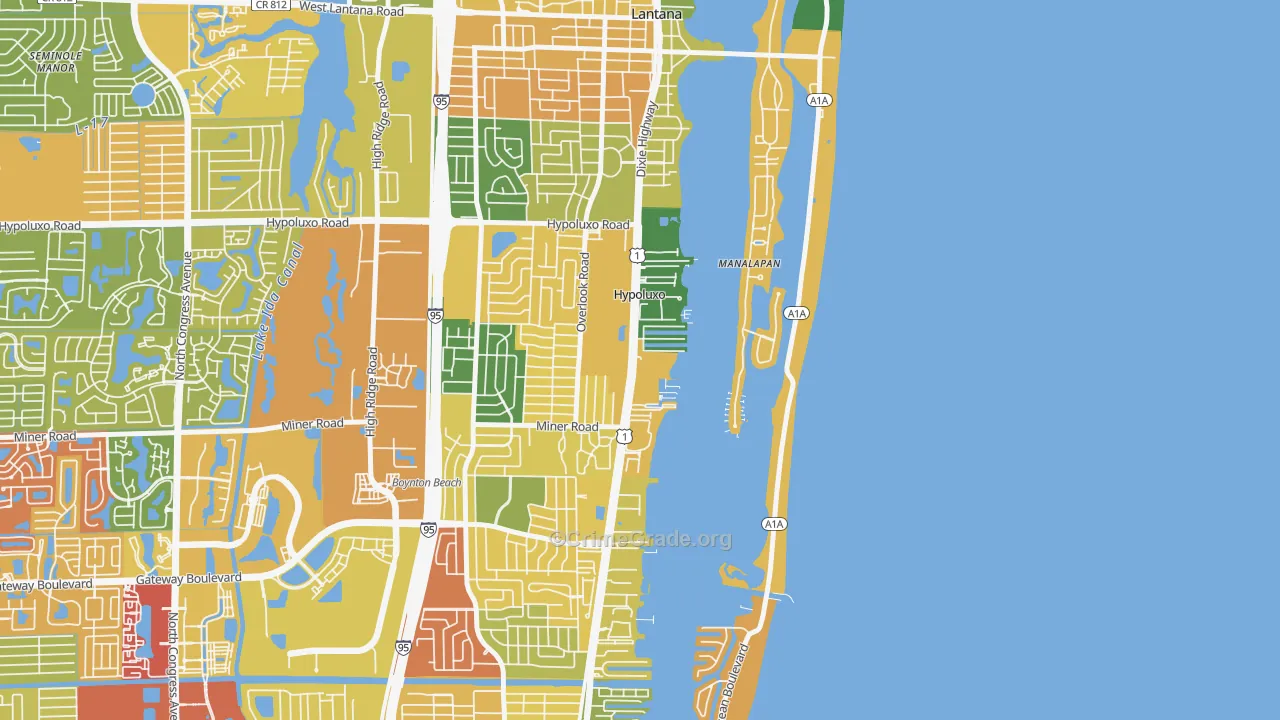 Hypoluxo, FL Map of Drug-Related Crime Rates