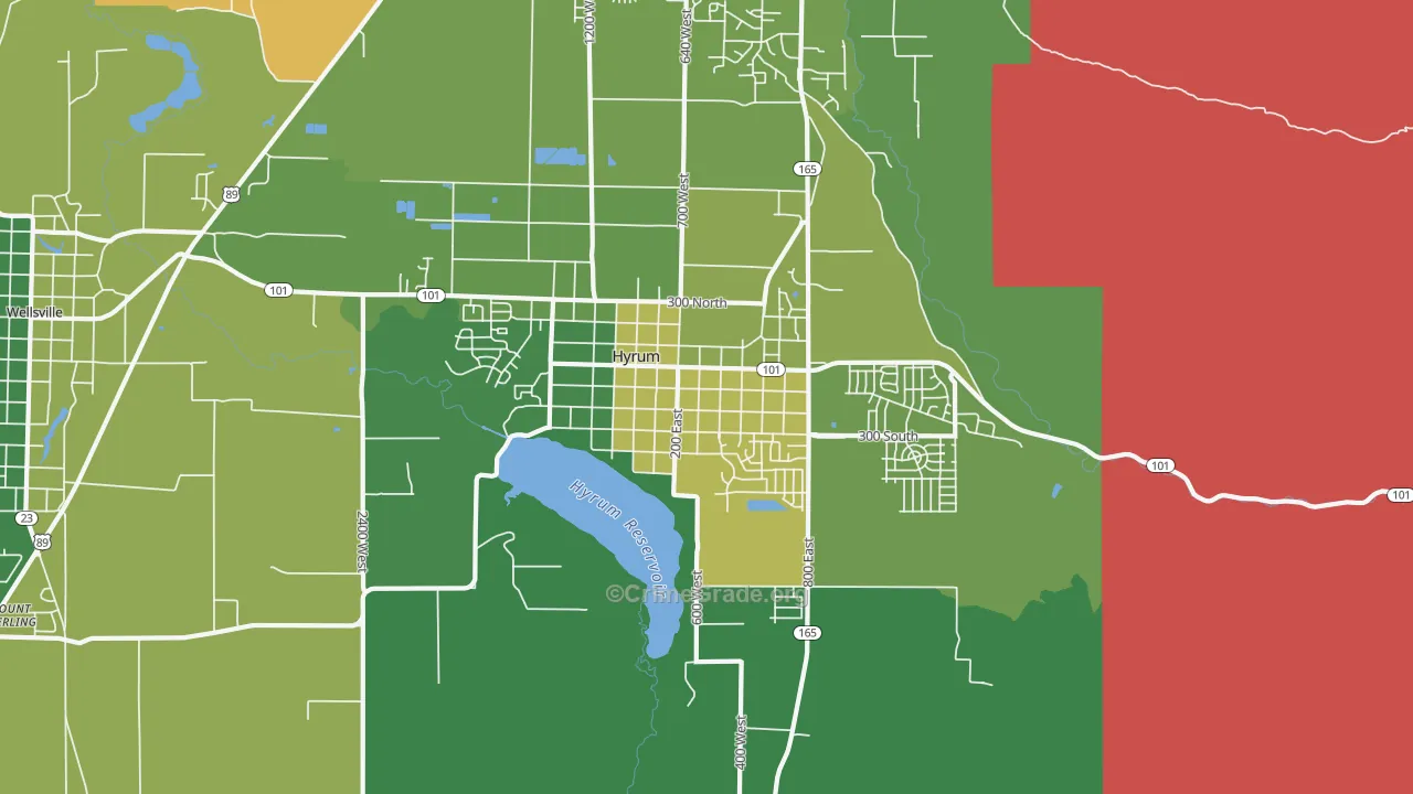 Hyrum, UT Map of Drug-Related Crime Rates
