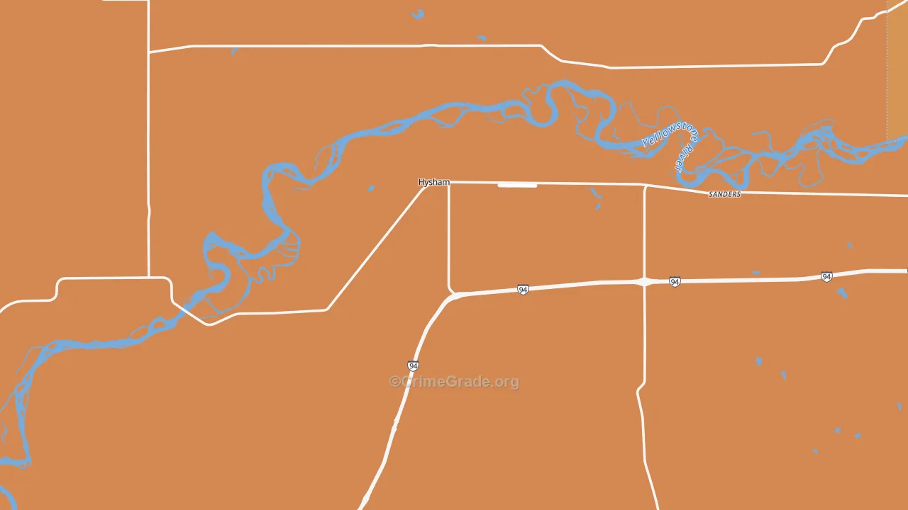 Hysham, MT Map of Drug-Related Crime Rates