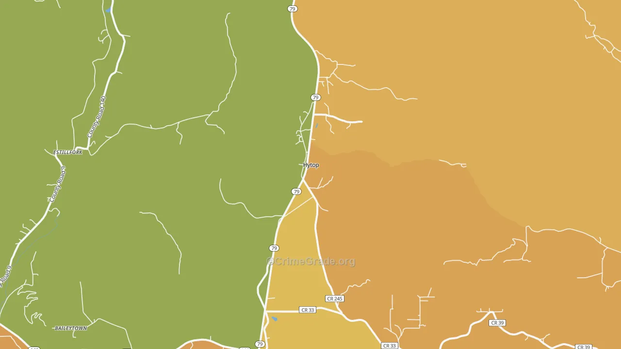 Hytop, AL Map of Drug-Related Crime Rates