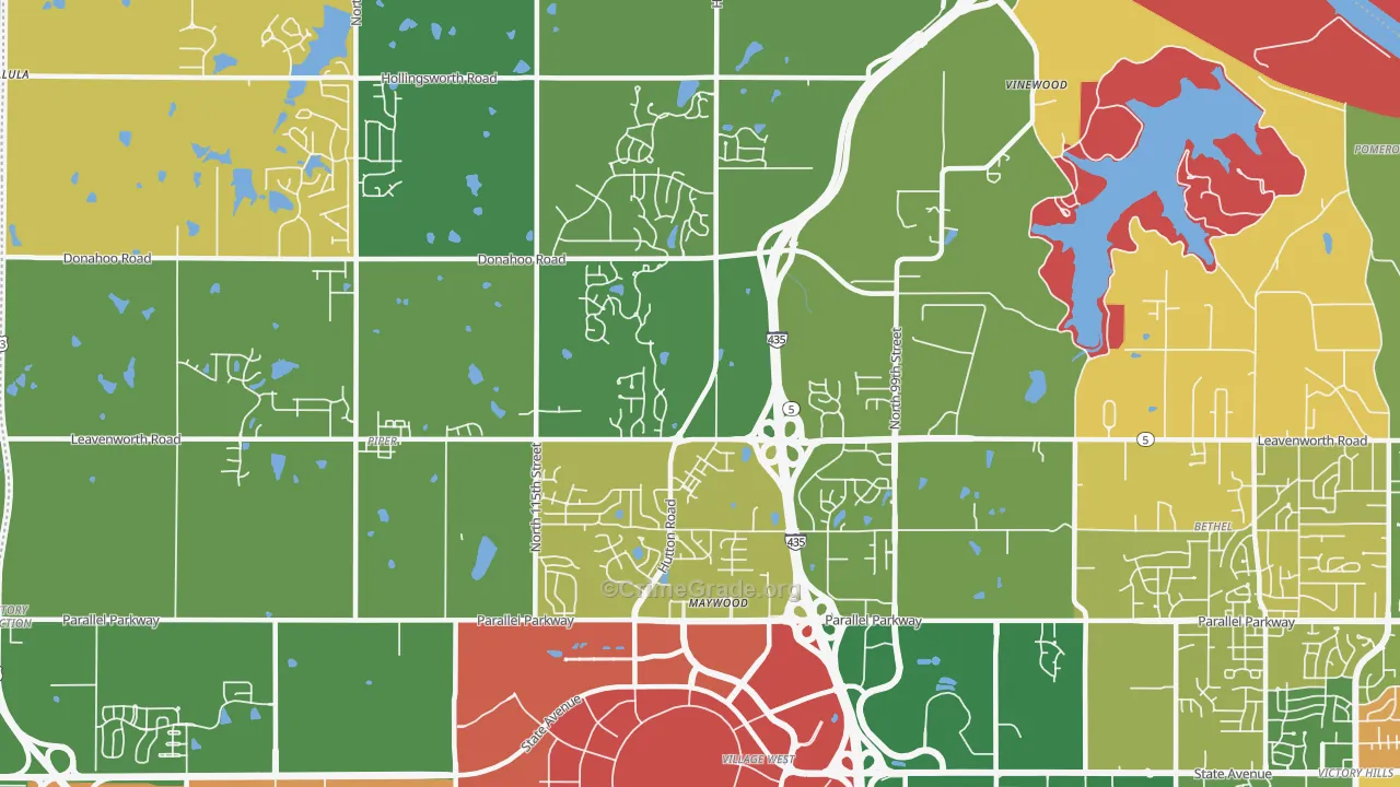 I-435 West KC-KS, Kansas City, KS Map of Drug-Related Crime Rates