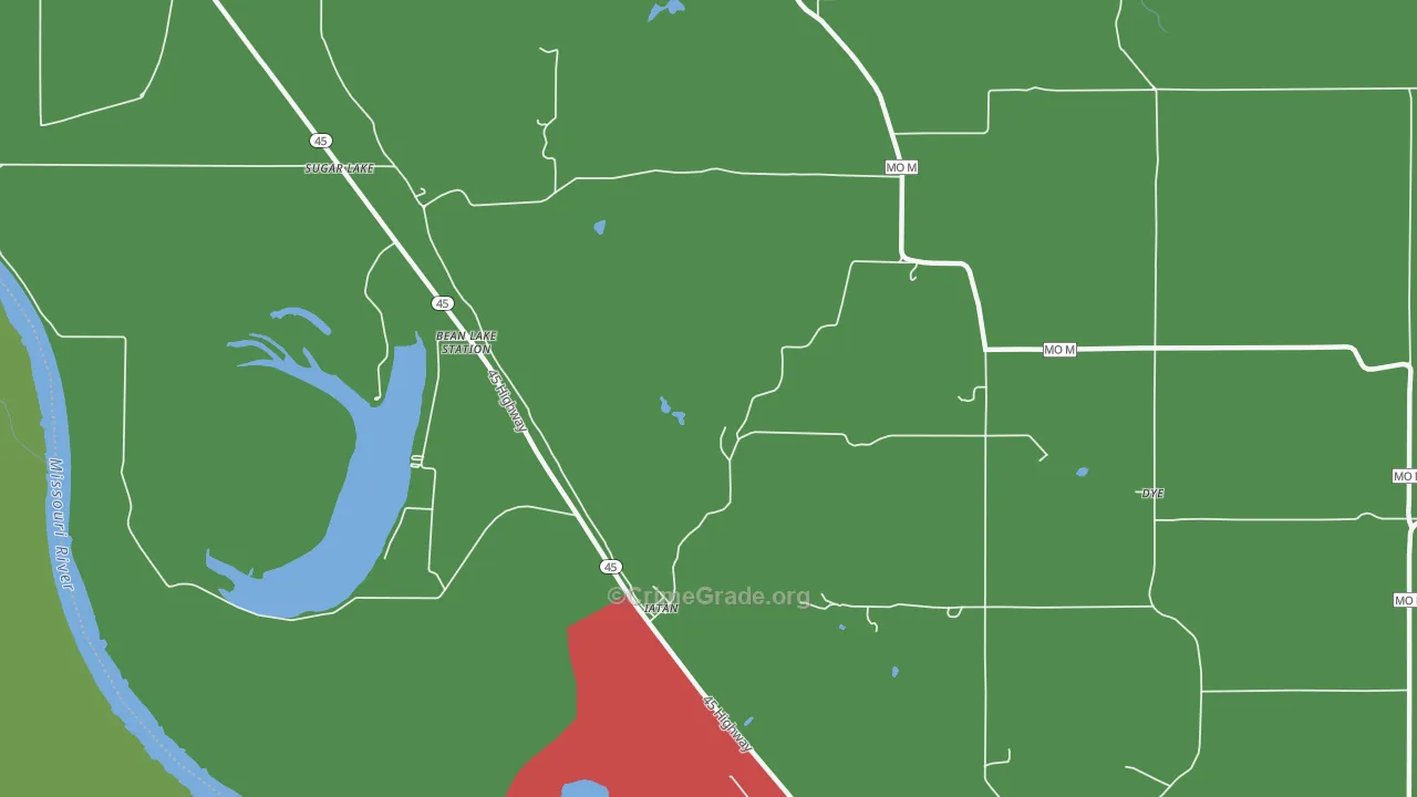 Iatan, MO Map of Drug-Related Crime Rates