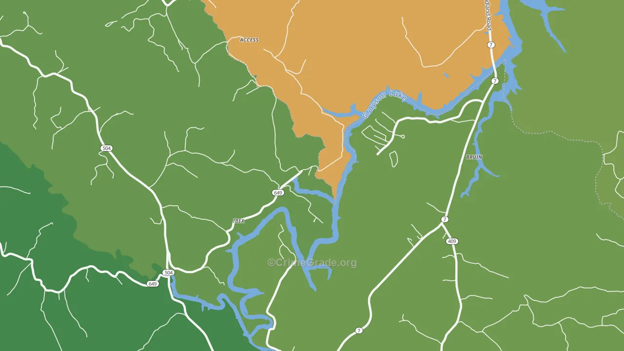 Ibex, KY Map of Drug-Related Crime Rates