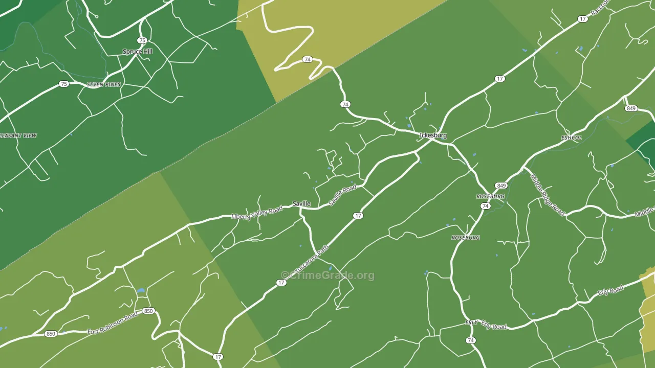 Ickesburg, PA Map of Drug-Related Crime Rates