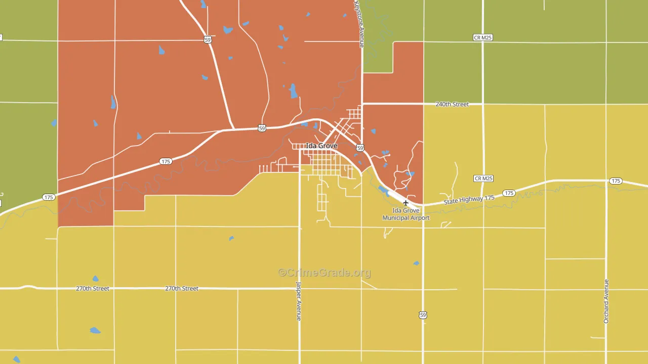 Ida Grove, IA Map of Drug-Related Crime Rates