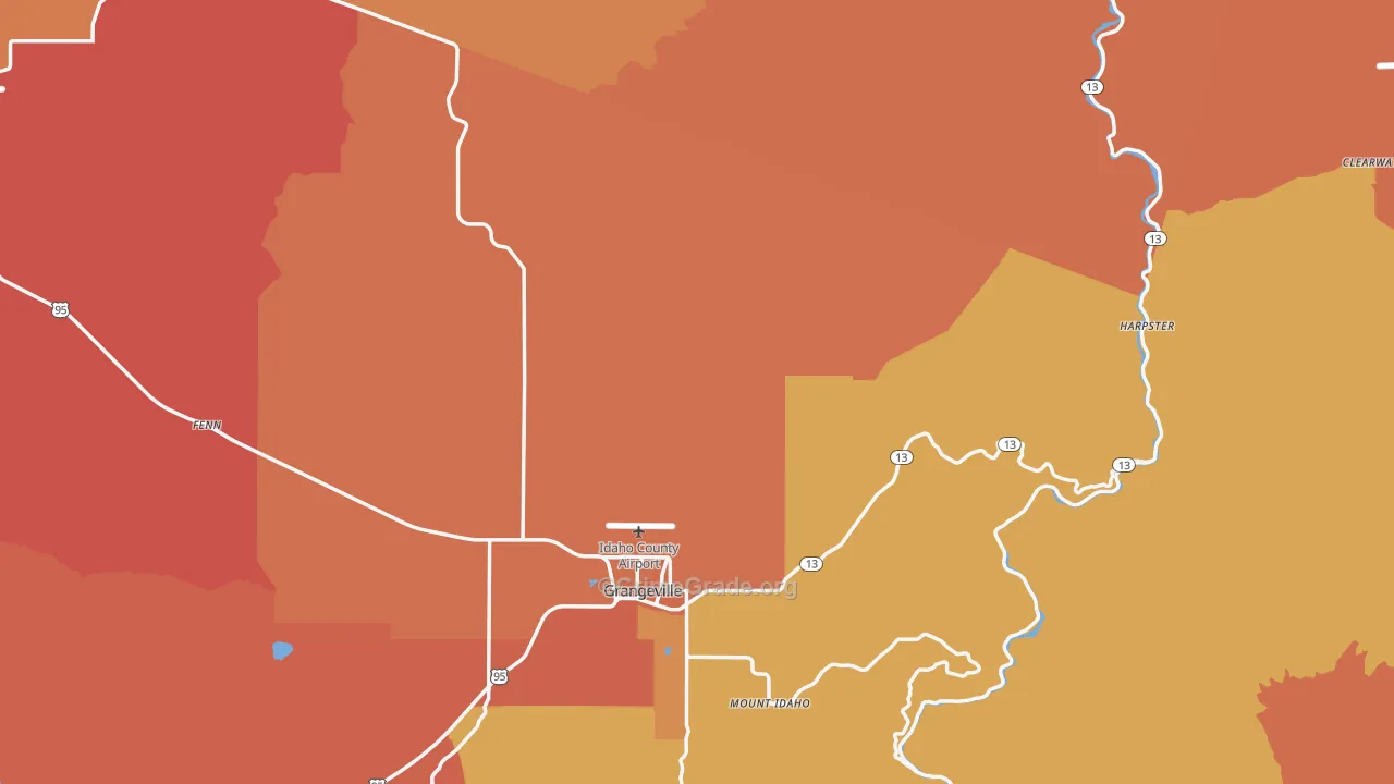 Idaho County, ID Map of Drug-Related Crime Rates