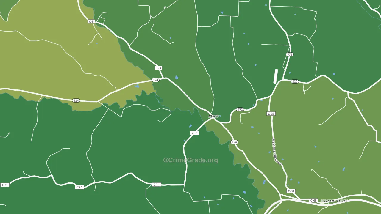Idaho, OH Map of Drug-Related Crime Rates