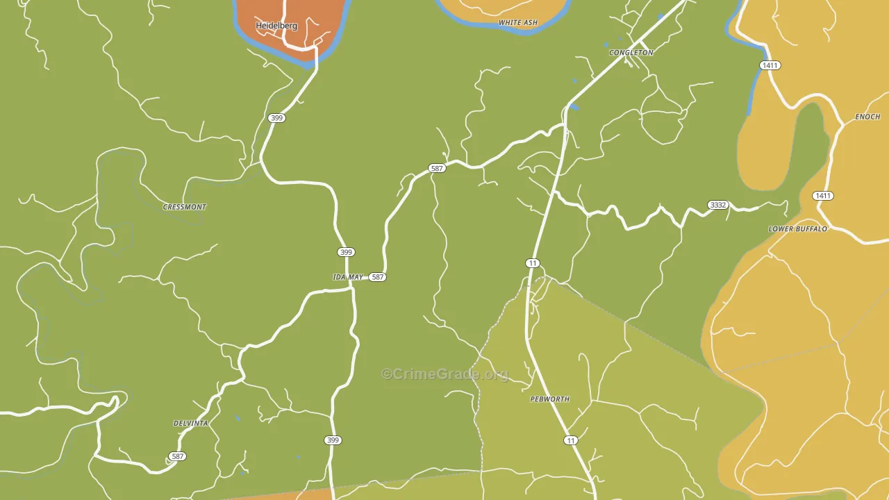 Idamay, KY Map of Drug-Related Crime Rates
