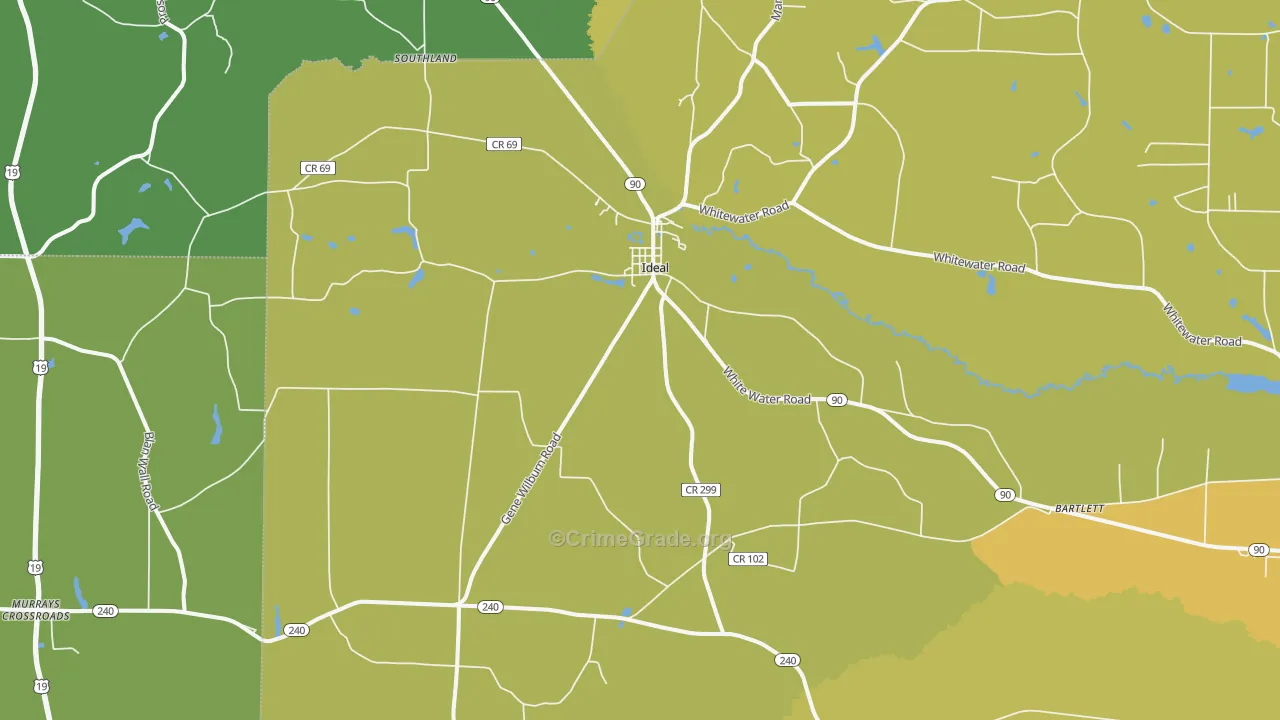 Ideal, GA Map of Drug-Related Crime Rates
