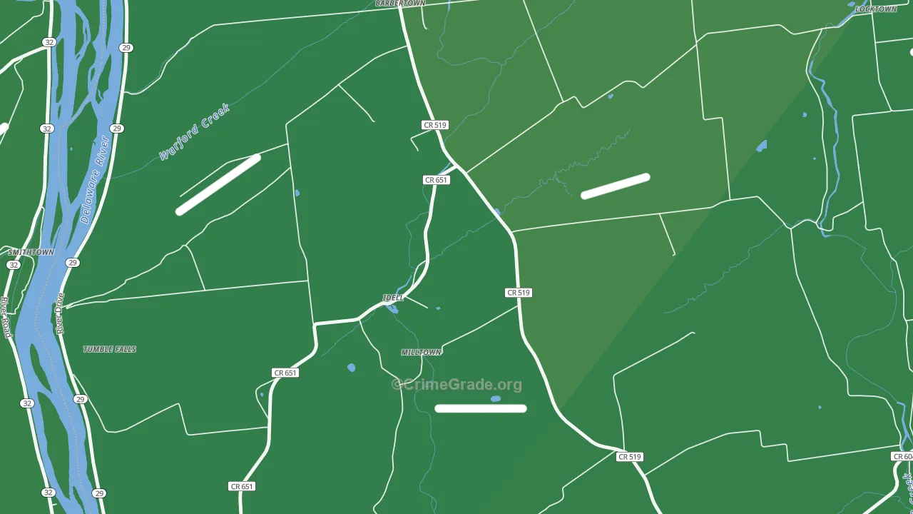 Idell, NJ Map of Drug-Related Crime Rates