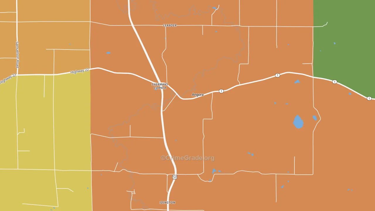 Idington, MN Map of Drug-Related Crime Rates