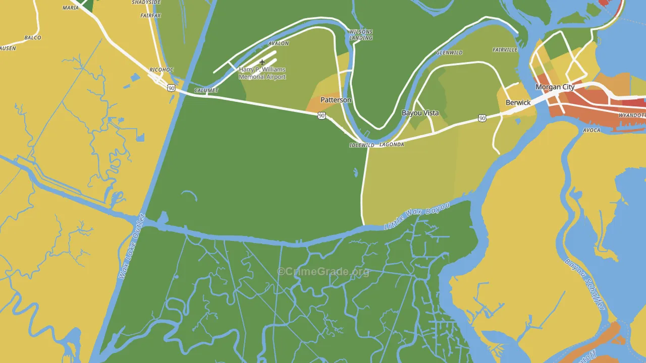 Idlewild, LA Map of Drug-Related Crime Rates