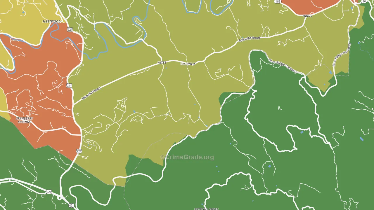 Idlewild, NC Map of Drug-Related Crime Rates