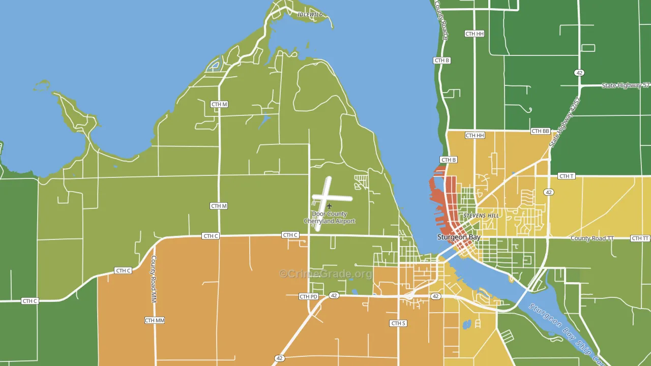 Idlewild, WI Map of Drug-Related Crime Rates