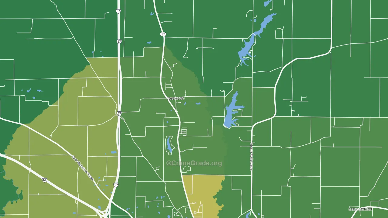 Idlewood, IL Map of Drug-Related Crime Rates