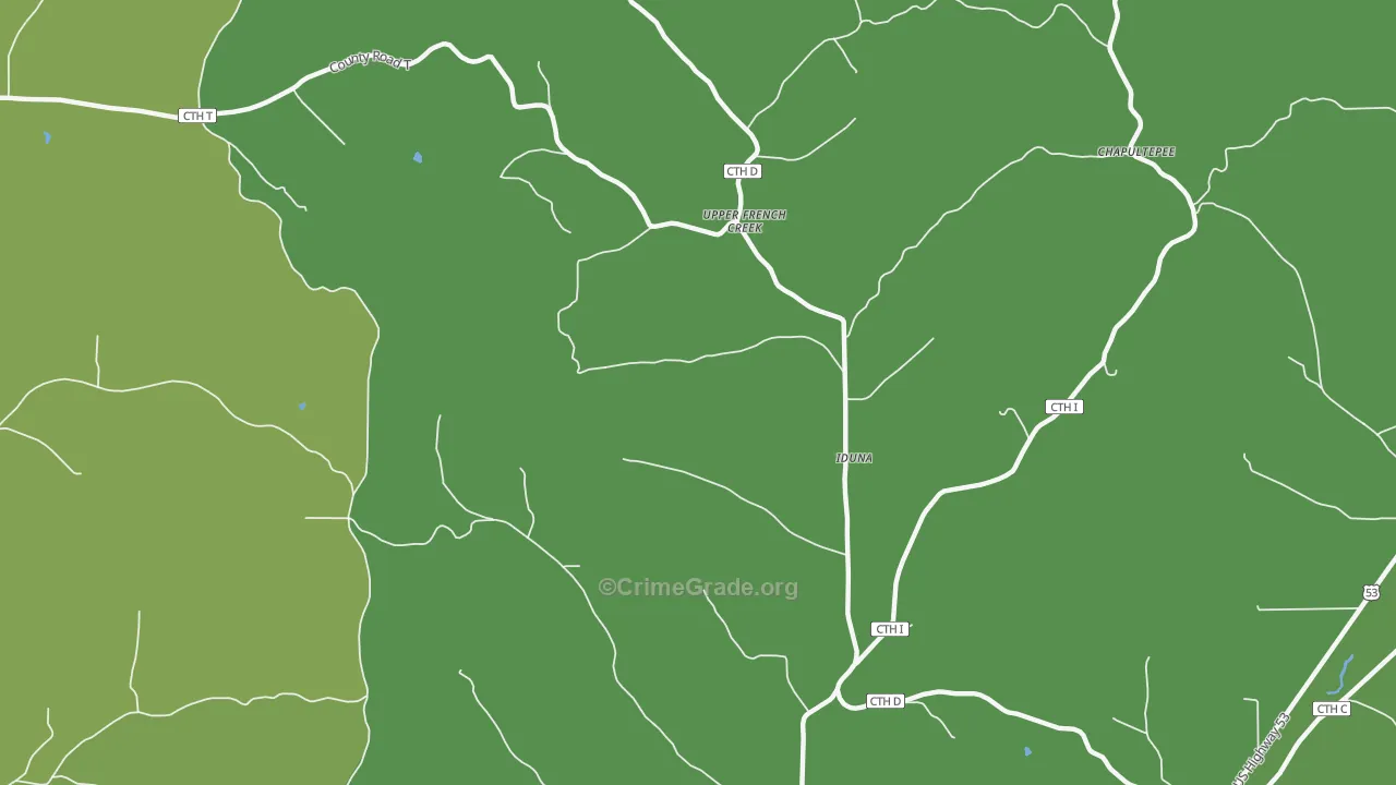 Iduna, WI Map of Drug-Related Crime Rates