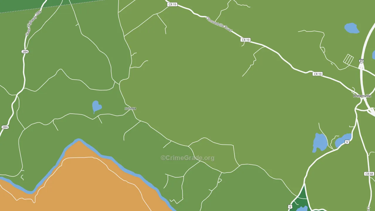 Igerna, NY Map of Drug-Related Crime Rates