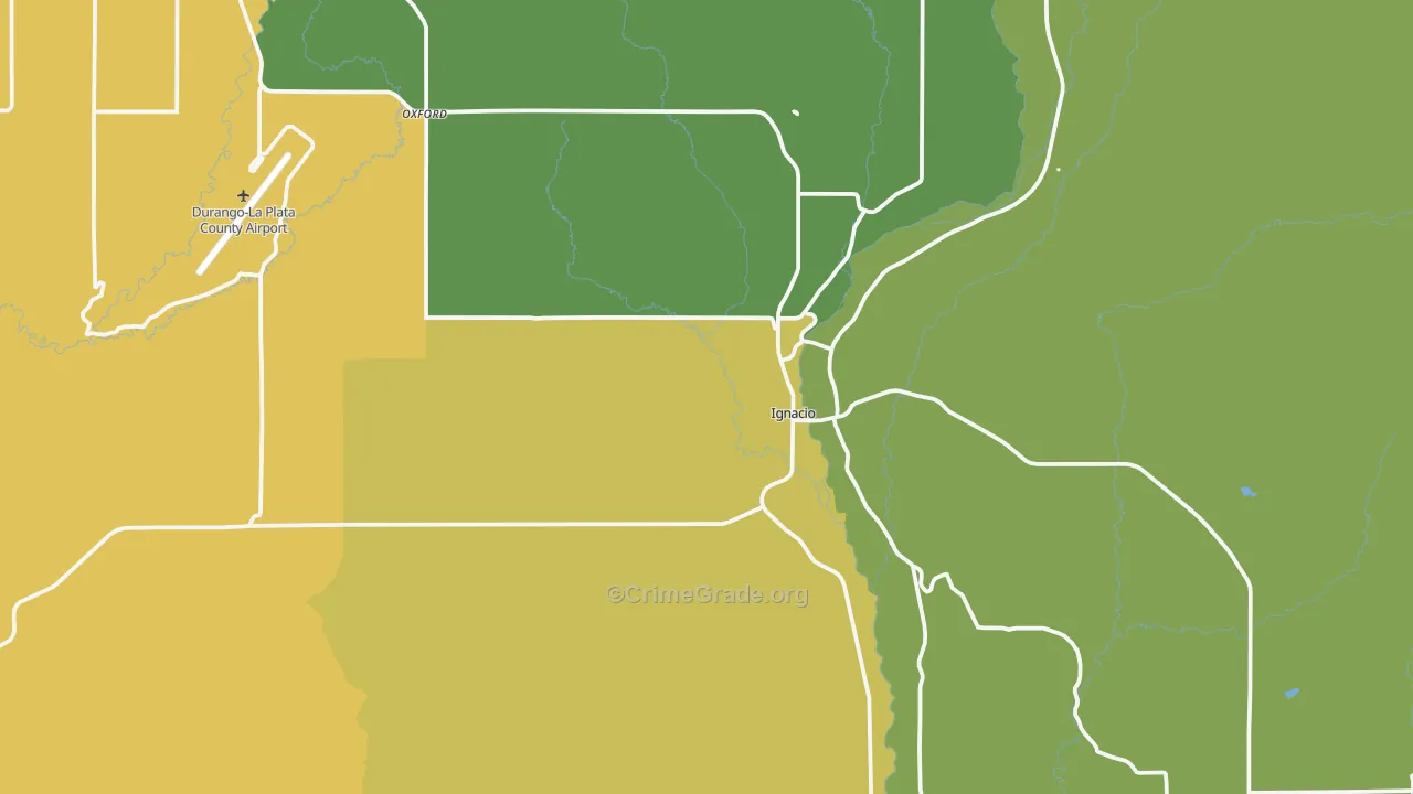 Ignacio, CO Map of Drug-Related Crime Rates