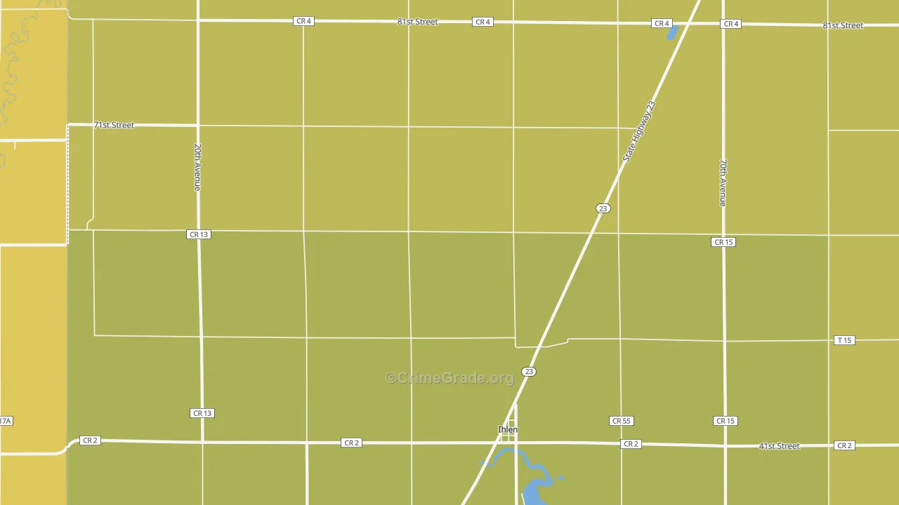Ihlen, MN Map of Drug-Related Crime Rates