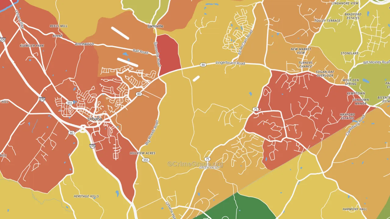 Ijamsville, MD Map of Drug-Related Crime Rates