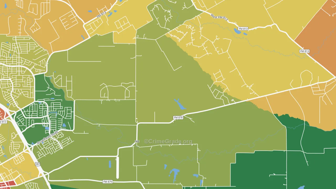 Ike, TX Map of Drug-Related Crime Rates