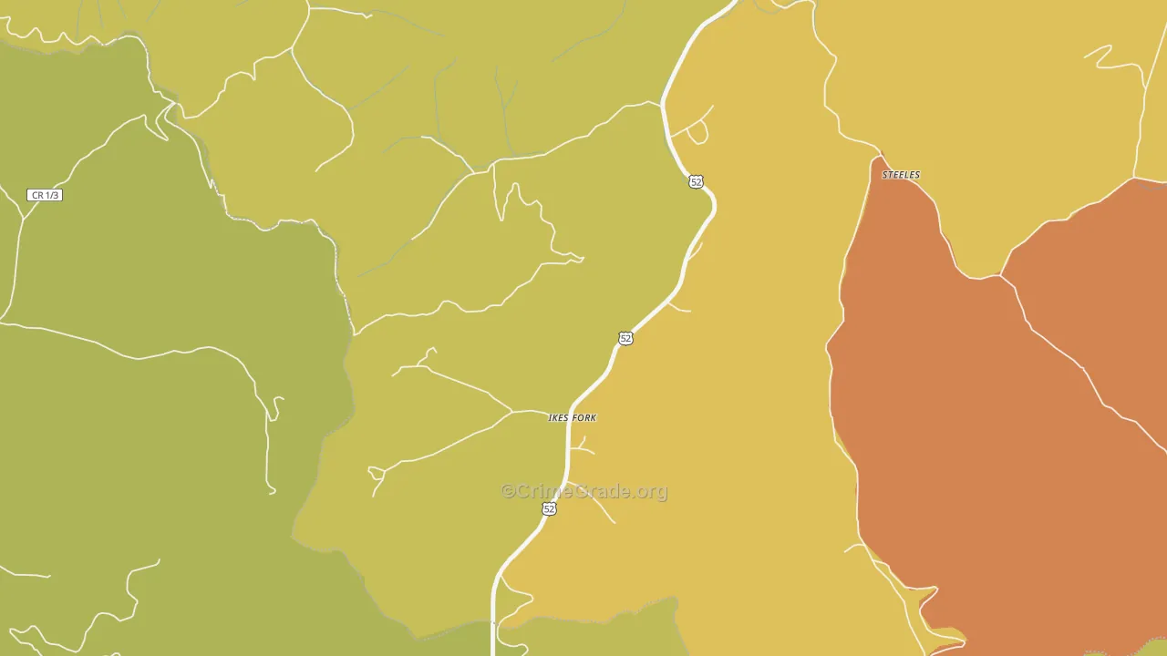 Ikes Fork, WV Map of Drug-Related Crime Rates