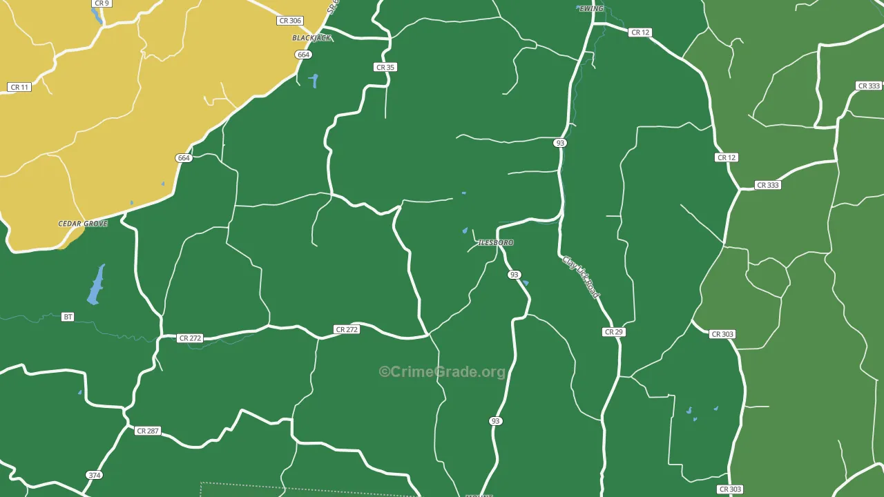 Ilesboro, OH Map of Drug-Related Crime Rates