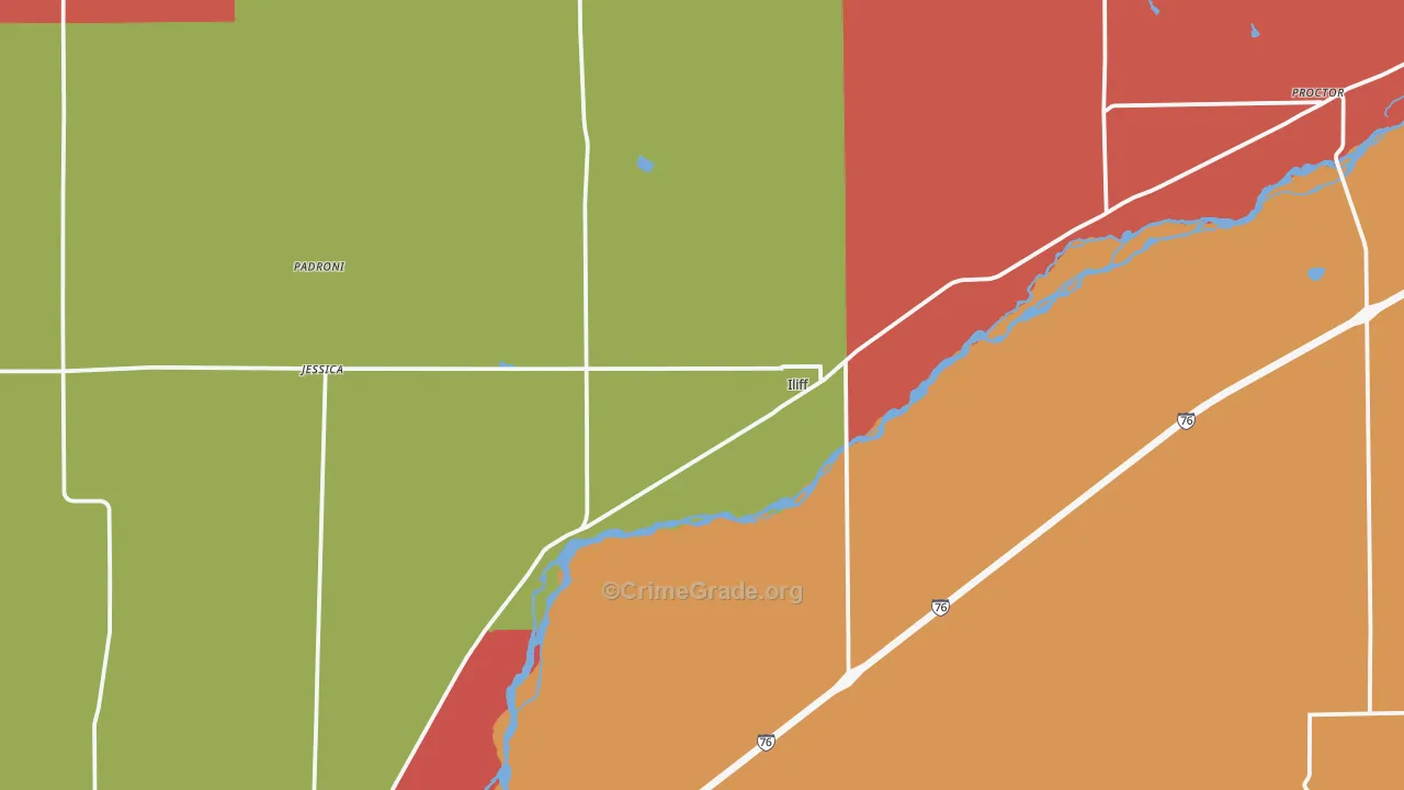 Iliff, CO Map of Drug-Related Crime Rates
