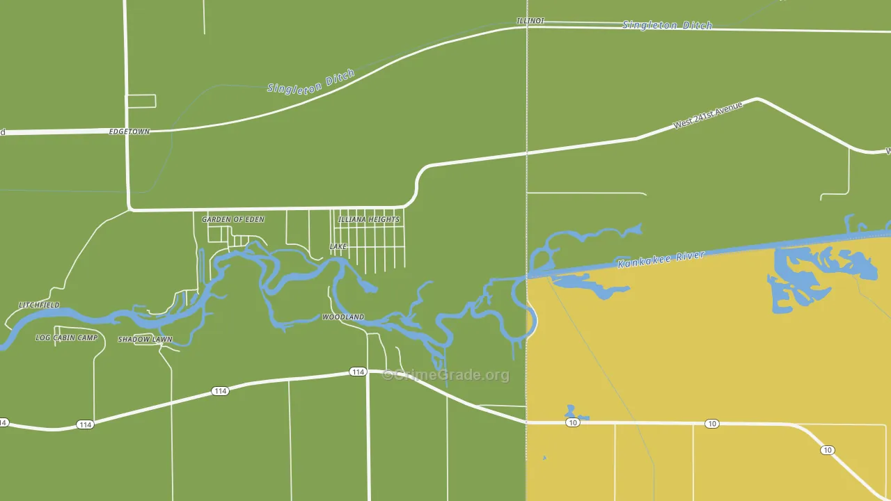 Illiana Heights, IL Map of Drug-Related Crime Rates