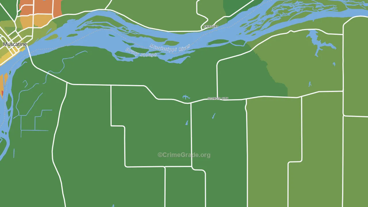 Illinois City, IL Map of Drug-Related Crime Rates