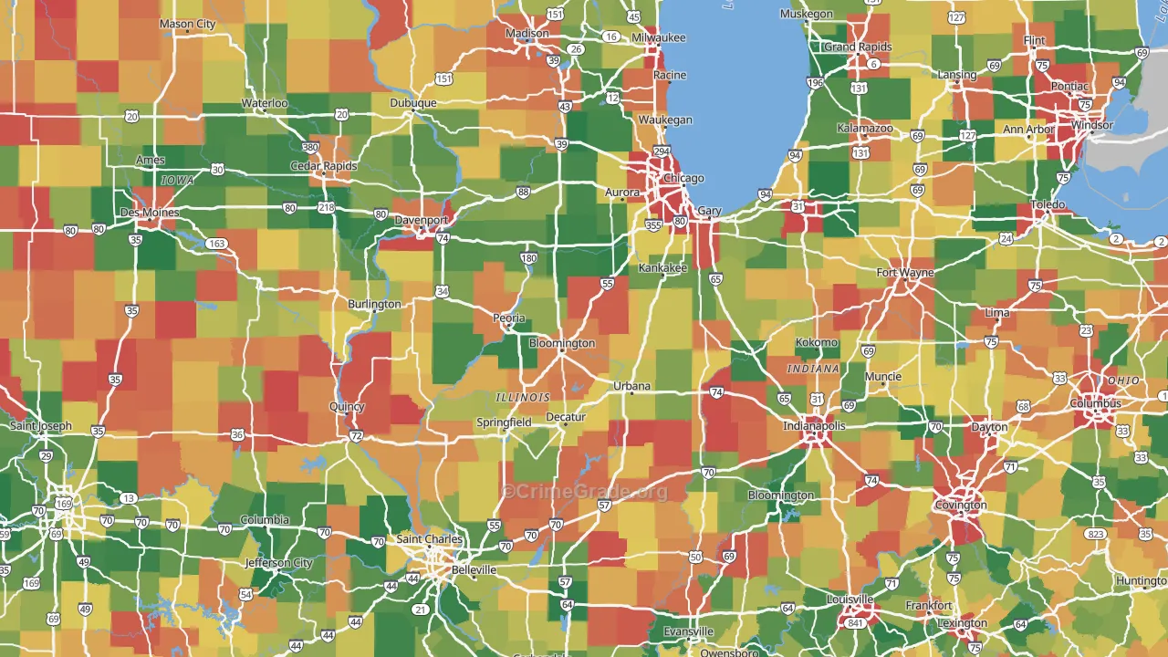 Illinois Map of Drug-Related Crime Rates