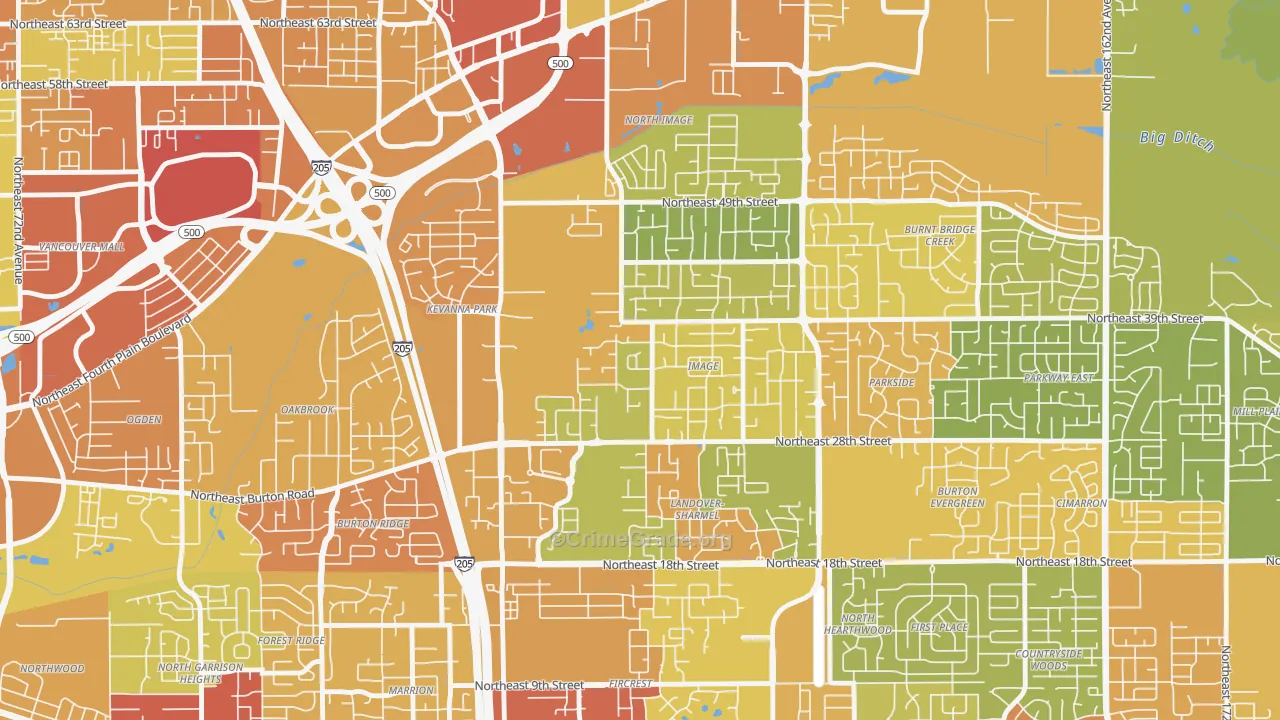 Image, Vancouver, WA Map of Drug-Related Crime Rates