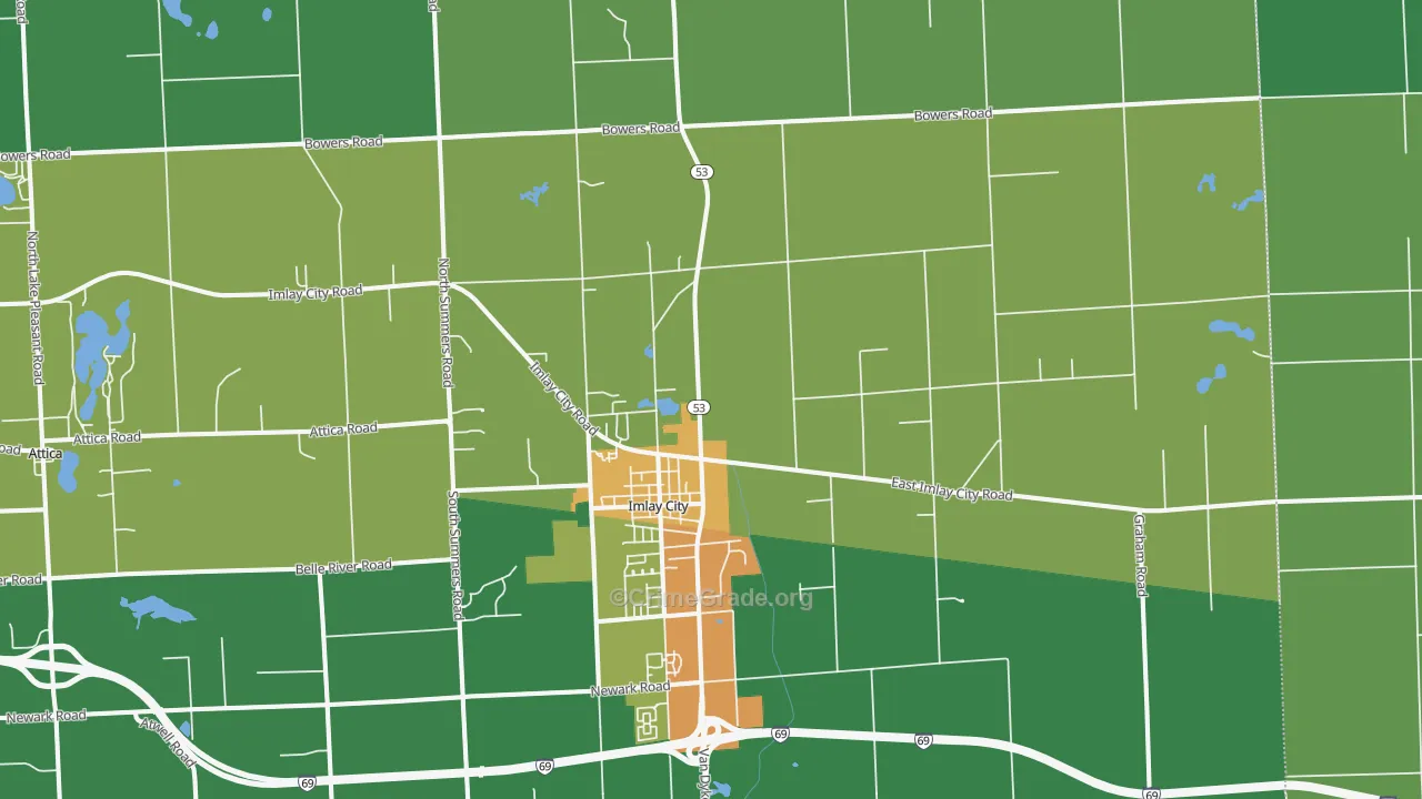 Imlay City, MI Map of Drug-Related Crime Rates