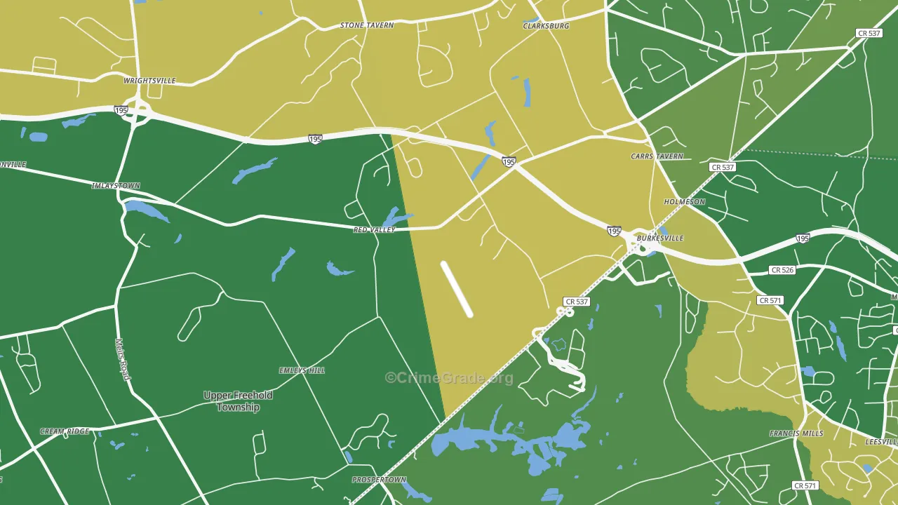 Imlaystown, NJ Map of Drug-Related Crime Rates
