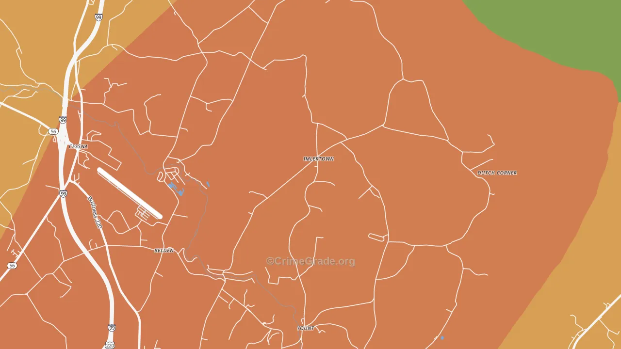 Imlertown, PA Map of Drug-Related Crime Rates